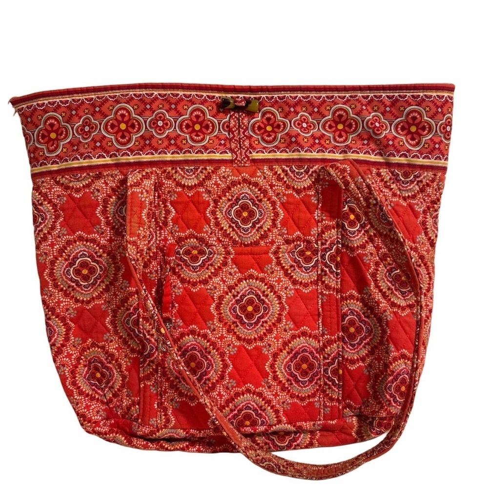 Vera Bradley Villager Toggle Closure 2 Pockets, Paprika, Large Tote Shoulder Bag - Picture 3 of 15